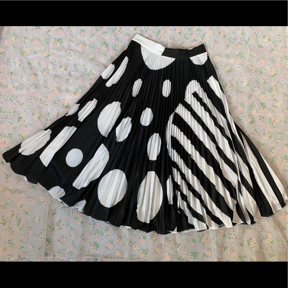 Black and White pleated Rachel Antanoff B&V skirt